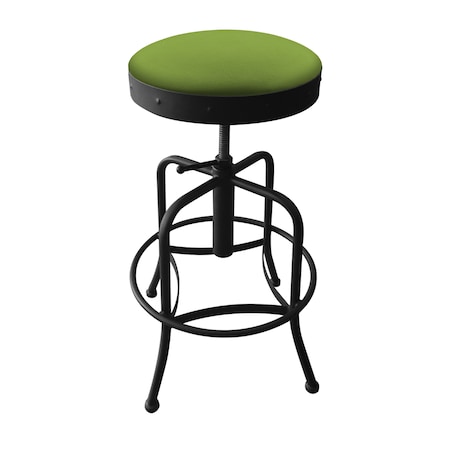 Holland Bar Stool Co Adjustable Stool, Black Wrinkle, Canter Kiwi Green Seat 910BW009